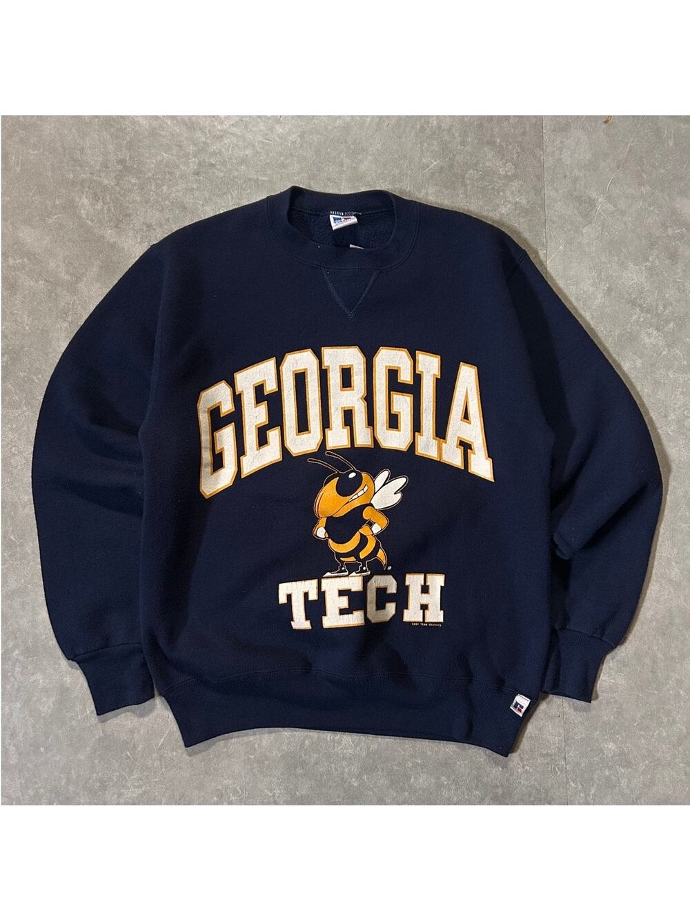 90's Vintage Georgia Tech Yellow Jackets Russell Navy Crewneck -M